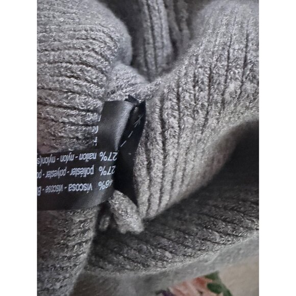 NWT Zara Knit Midi‎ Dress Womens S Gray Knitted Bodycon Ribbed Stretch - Picture 7 of 11